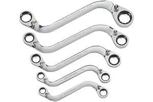 GEARWRENCH 5 Pc. 12 Pt. Reversible S-Shape Double Box Ratcheting Wrench Set, Metric - 85299
