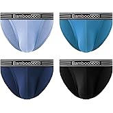 BAMBOO COOL Men's Bikini Underwear Contour Pouch Breathable Soft Mens String Bikini Briefs Tagless Mens Sexy Underwear 4 Pack