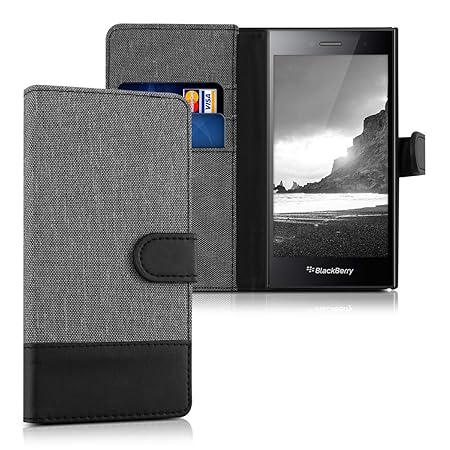 kwmobile Hülle für Blackberry Leap - Wallet Case Handy Schutzhülle Kunstleder - Handycover Klapphülle mit Kartenfach und Stän