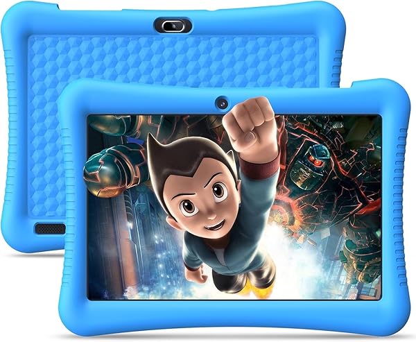 SEMEAKOKO KIDS TABLET 10 INCH ANDROID 13 WITH SHOCKPROOF CASE, QUAD-CORE 32GB, 512GB EXPANDABLE, PARENTAL CONTROL, PRE-INSTALLED APPS, 6000MAH BATTERY, GIFTS FOR 3-12 YEAR OLDS （BLUE）