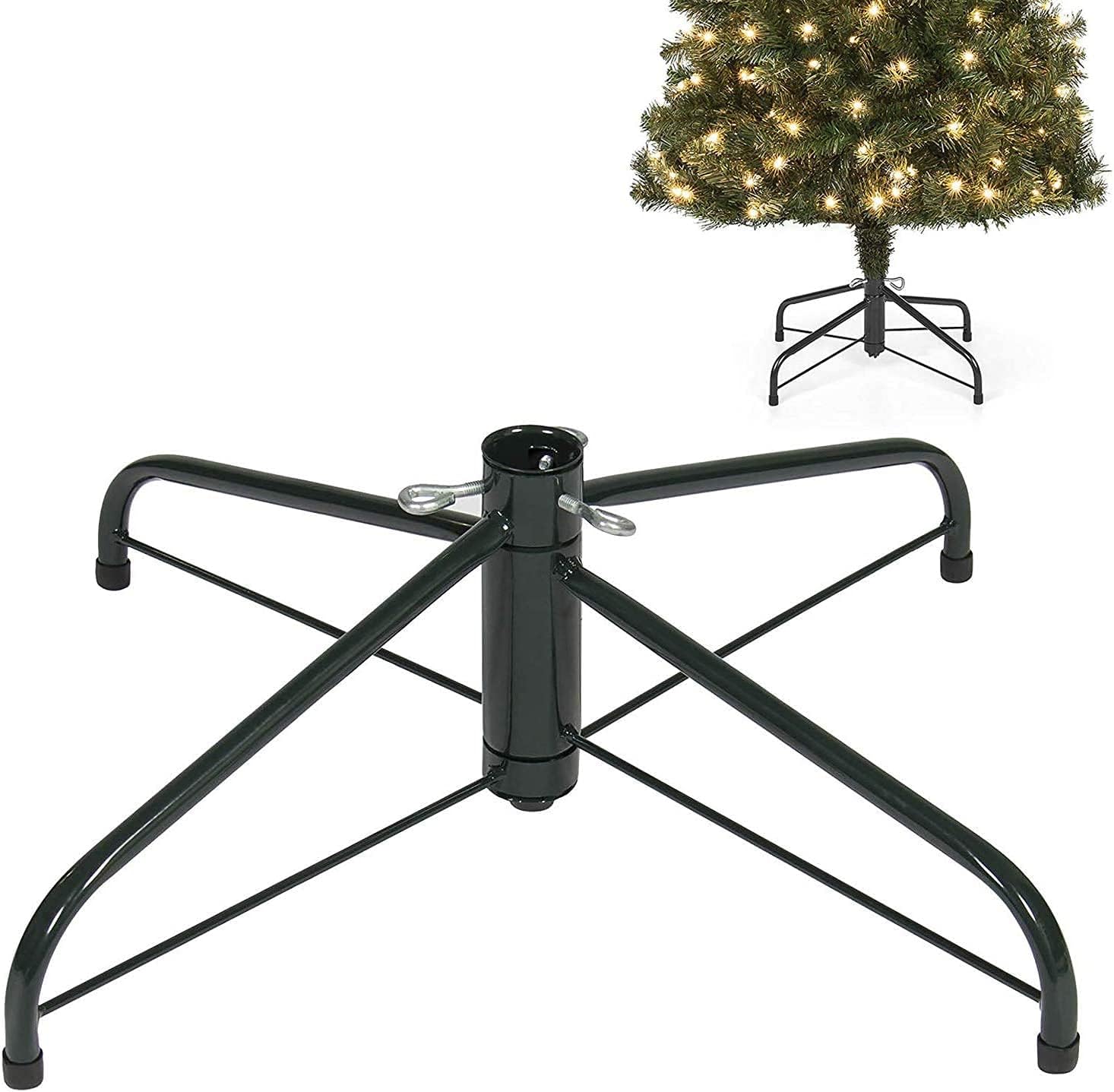 Tree Stands - Replacement Christmas Tree Stand for Artificial Trees, Folding Christmas Tree Base for 4 Ft to 6 Ft Artificial Trees, Fits 0.5-1.25 Inch Tree Pole, Green
