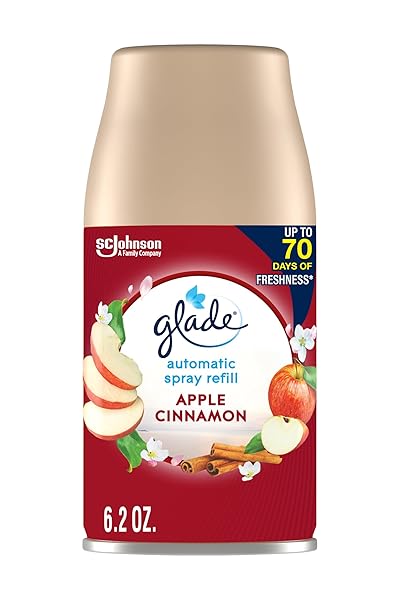 GLADE AUTOMATIC SPRAY REFILL, AIR FRESHENER FOR HOME AND BATHROOM, APPLE CINNAMON, 6.2 OZ