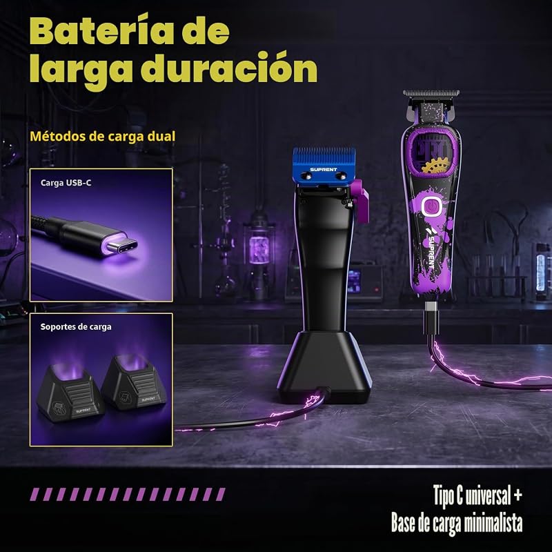 Máquinas Cortar Pelo Profesional, Cortapelos Inalámbrico-Morado