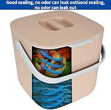 ASelected Kitchen 6.5L Food Waste Compost Caddy Bin with Lid Light Coffee view 5