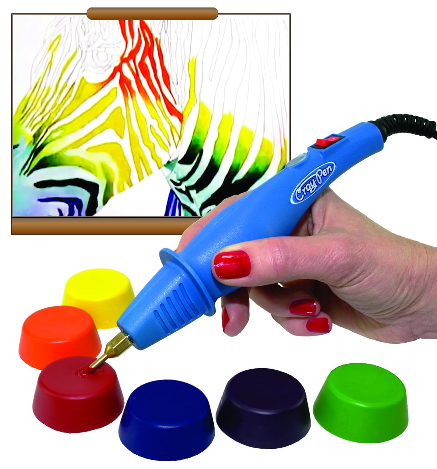 Surebonder CP1AMKIT CrayPen Painting Set with 20 Variety Color Pucks