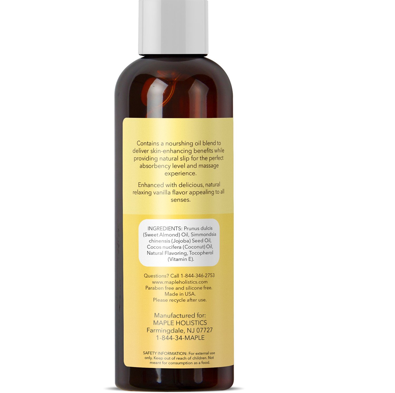 Sensual Vanilla Massage Oil for Men and Women with Pure Jojoba Sweet Almond Lavender Moisturizer Anti Cellulite Body Oil for Dry Skin Antioxidant Vitamin E for Healthy Soft Skin and Muscle Pain Relief : Beauty