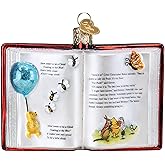 Old World Christmas Winnie The Pooh Book Glass Blown Ornament for Christmas Tree, Handcrafted Holiday Decoration, Winnie The Pooh Collection