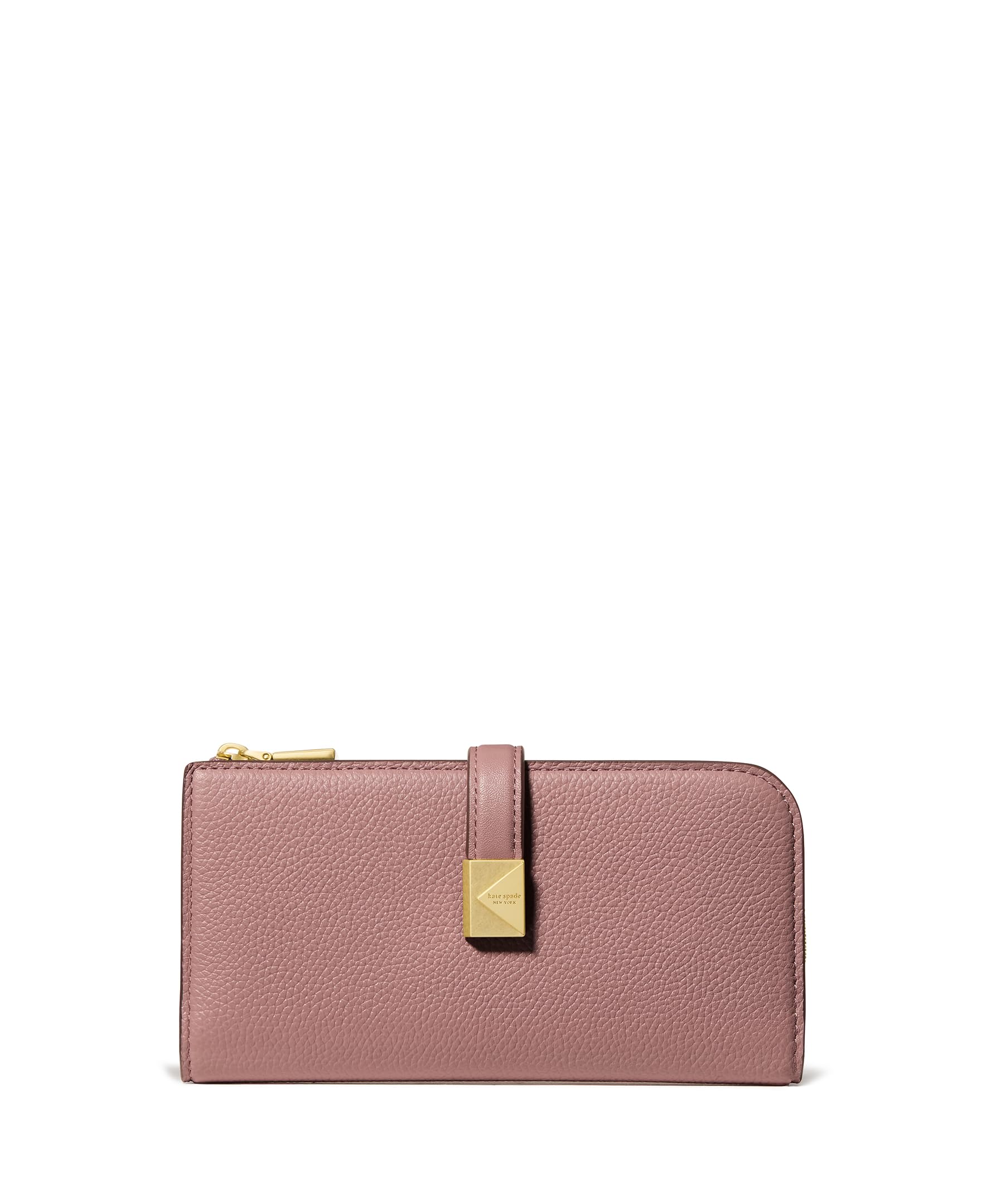 kate spade new york Deco Pebbled Leather Zip Slim Wallet