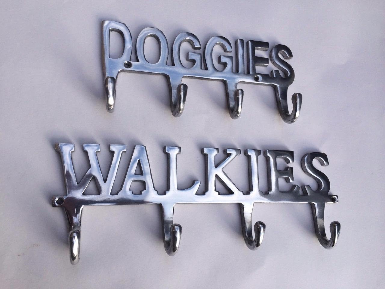 Chattels Walkies Dog Pet Lead Leash Holder Rack 4 Hooks Walkies Aluminium Wall Hook Hanger Chrome Colour, Silver / Chrome Colour - Image 4