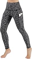 ODODOS High Waist Out Pocket Yoga Pants Tummy Control Workout Running 4 Way Stretch Yoga Leggings Black
