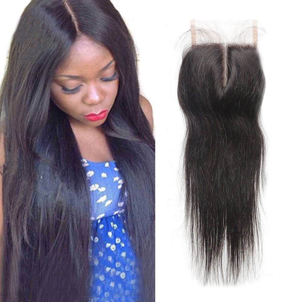 Buy 14 Straight Middle Part Human Hair Lace Top Closure