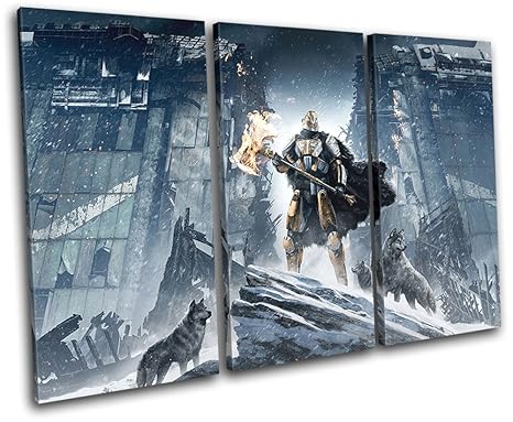 Bold Bloc Design - Destiny Rise of Iron XBOX ONE PS4 Gaming 150x100cm TREBLE Leinwand Kunstdruck Box gerahmte Bild Wand hange