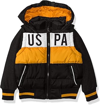 yellow polo bubble jacket