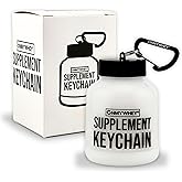 Protein Powder Container Funnel To Go 180ml - Travel Water Bottle Funnel For Mixes, Portable Pre Workout Supplement Containers & Dispenser Funnels, Mini Preworkout Supplements Holder Keychain Bottles