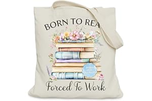 LUERHUI Book Lovers Gifts Tote Bag for Bookish Readers, Aesthetic Book Tote Bag for Librarian, Medium Size with Inner Pocket