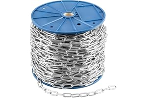 MINDOW 100ft Galvanized Metal Chains, 2mm Hanging Chain - Jack Chain Roll for Light Chains Needs for Bird Feeders, Lights, Flowerpots Outdoor Projects, Jewelry Making & DIY Home