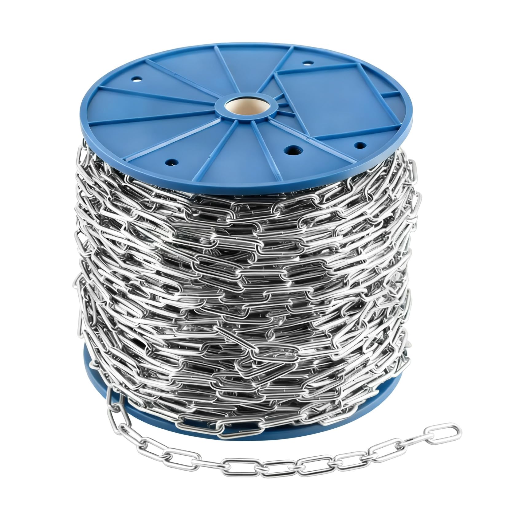 Photo 1 of 100ft Galvanized Metal Chains, 2mm Hanging Chain - Jack Chain Roll for Light Chains Needs for Bird Feeders, Lights, Flowerpots Outdoor Projects, Jewelry Making & DIY Home