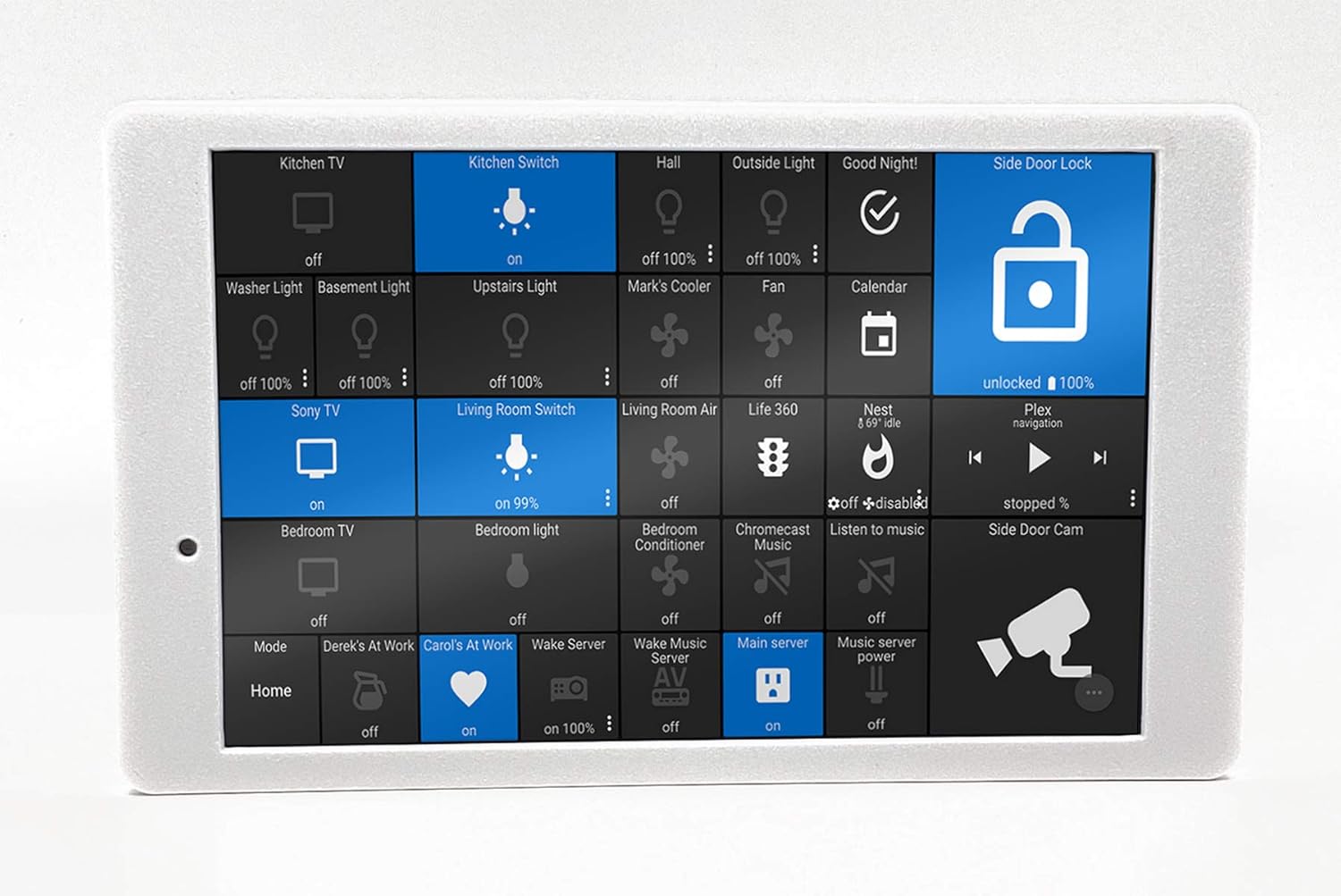 Wall Mount with Power Wire for Samsung Galaxy Tab A 8.0" Tablet (2019 SM-T290) White