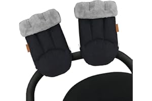 liuliuby CozyMitts - Insulated Stroller Gloves/Stroller Hand Muff - Stroller Accessories for Winter - Water Repellent Stroller Mittens for Freezing Cold Weather - Hand Warmers (Black)