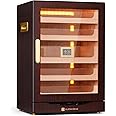 GLENCREAG Cigar Humidor Cabinet with Automatic LED Light, Extra Large Size for 250 Cigars, Spanish Cedar Lining, Tight-Seal Magnetic Door, Adjustable Hygrometer, Gift for Cigar Lover
