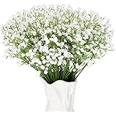Ovveroche 42 Pcs Babys Breath Artificial Flowers Bulk, 11inch Gypsophila Real Touch Flowers White Faux Floral Arrangements Wedding Bouquet Party Decor