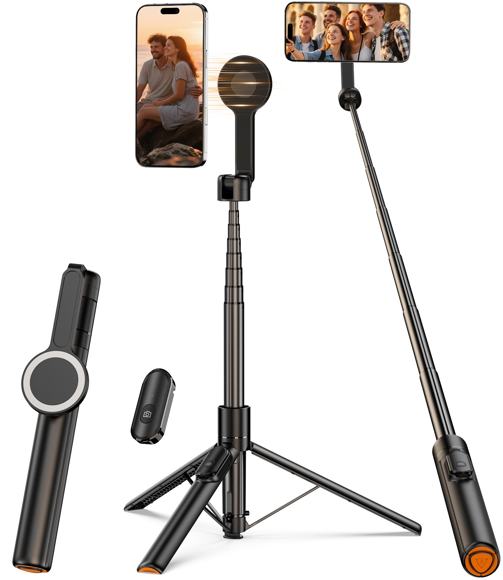 Photo 1 of ???? ???????? for Mag-Safe Tripod for iPhone,65”Extendable Strong Magnetic Selfie Stick for iPhone with Remote,Portable Cell Phone Tripod Stand for Vlogging Vacation Travel Essentials