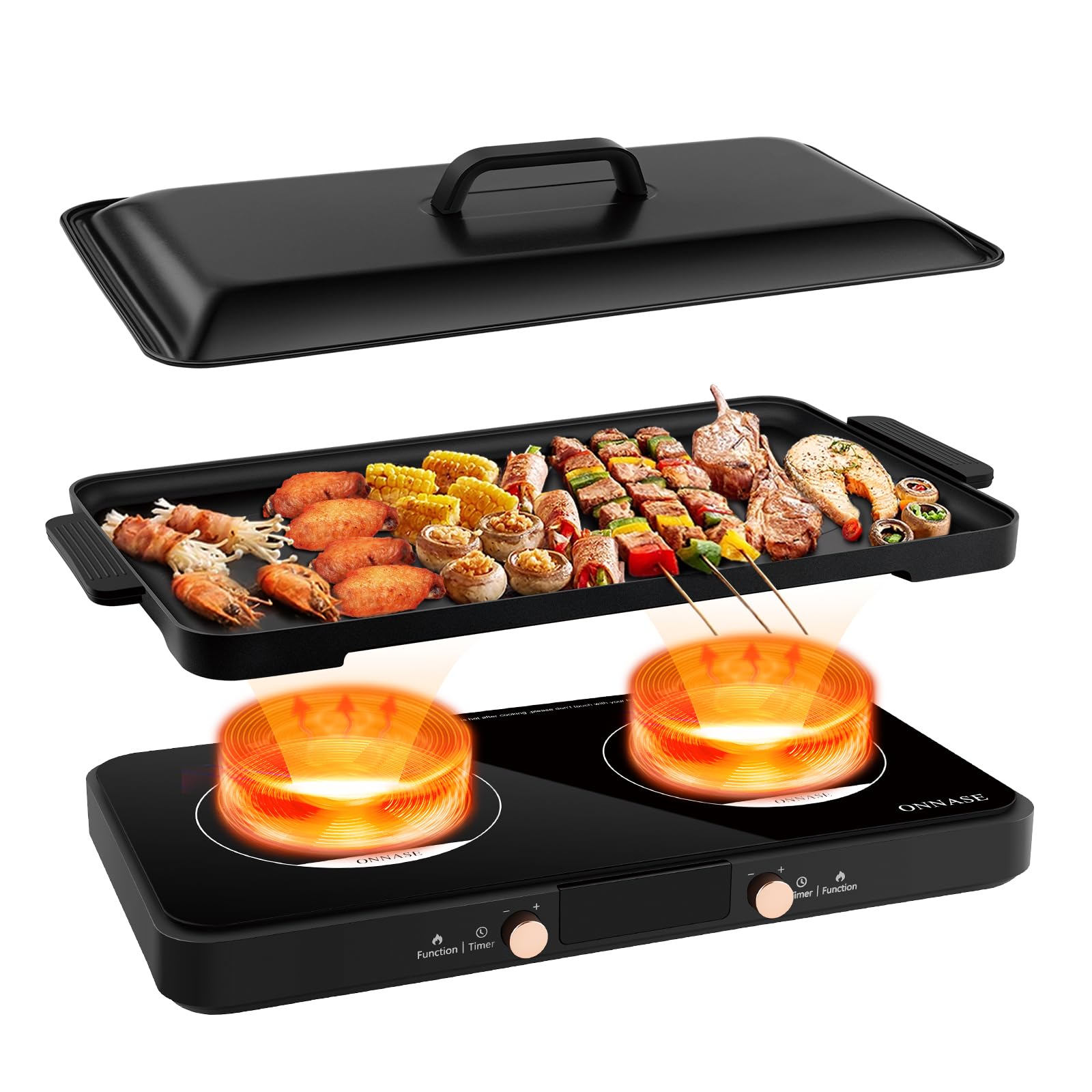 Flat Top Grill COOKTRON Portable Induction Cooktop Burner With