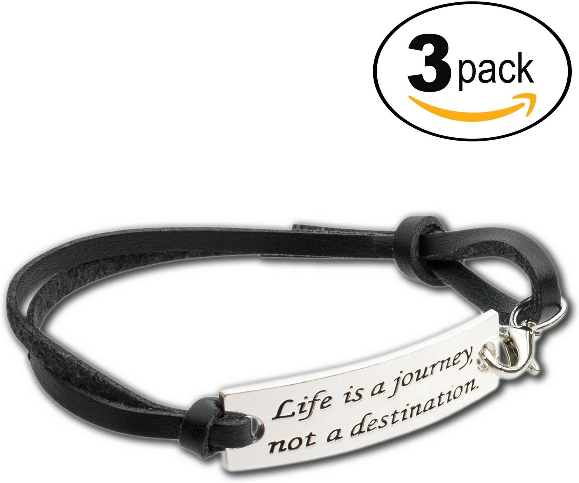 Charming Life Creations Sports Inspirational Bracelet For Women, Mens, Kids, Boys, Girls, Engraved Saying. SBL9-3 Pack
