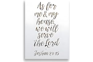LIONX Bible Verse Stencil – “As for Me & My House” Joshua 24:15 – Reusable Scripture Template for DIY Wood Signs, Christian Wall Art, and Faith-Based Home Decor