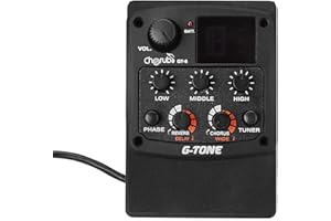 Tone GT 6 Acoustic Guitar Preamp Piezo Pickup 3 Band EQ Equalizer with LCD Tuner Reverb Delay Wide Effects Phase