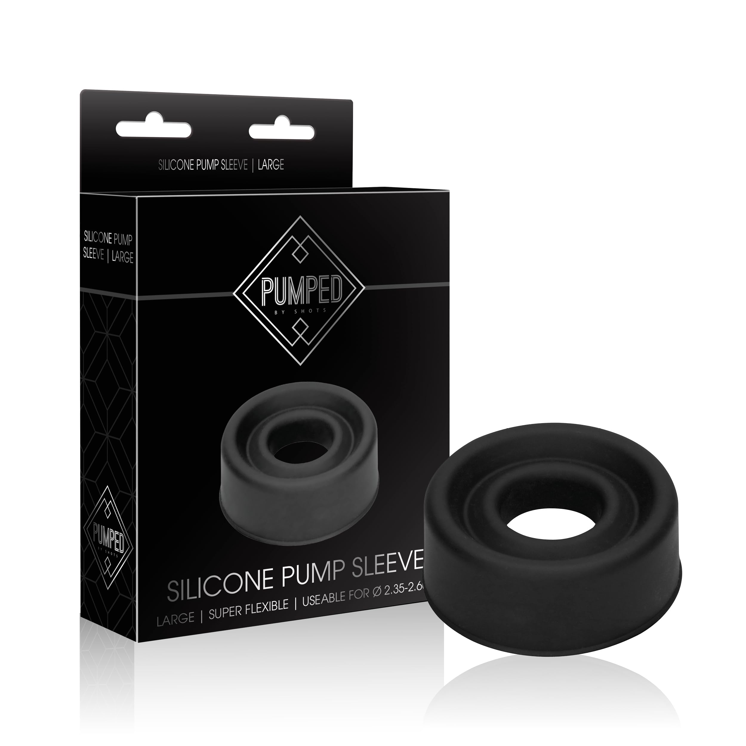 Shots Silicone Pump Sleeve Large, Black