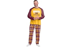 FOCO NFL Washington Commanders Men's Pajama Shirt and Pants Lounge Set