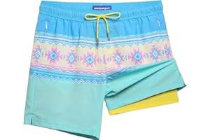 maamgic 7 Inch Mens Swim Trunks with Compression Liner Board Shorts with Zippered Pocket Bathing Suit for Beach Vacation