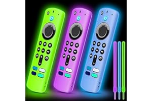 3Pcs Case Cover for TV Stick 3rd Gen 4K/ Max TV with Voice Remote, Glow in The Dark, Lanyard, Anti-Slip Silicone Protective C