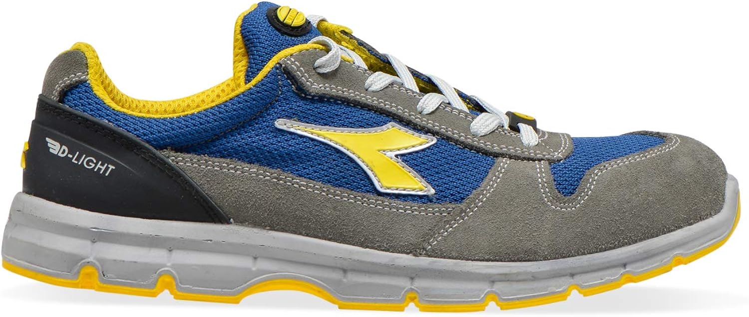 Utility Diadora - Low Work Shoe Run Text Low S1P SRC ESD for Men and Women Grigio Castello Blu Insegna, 10 UK