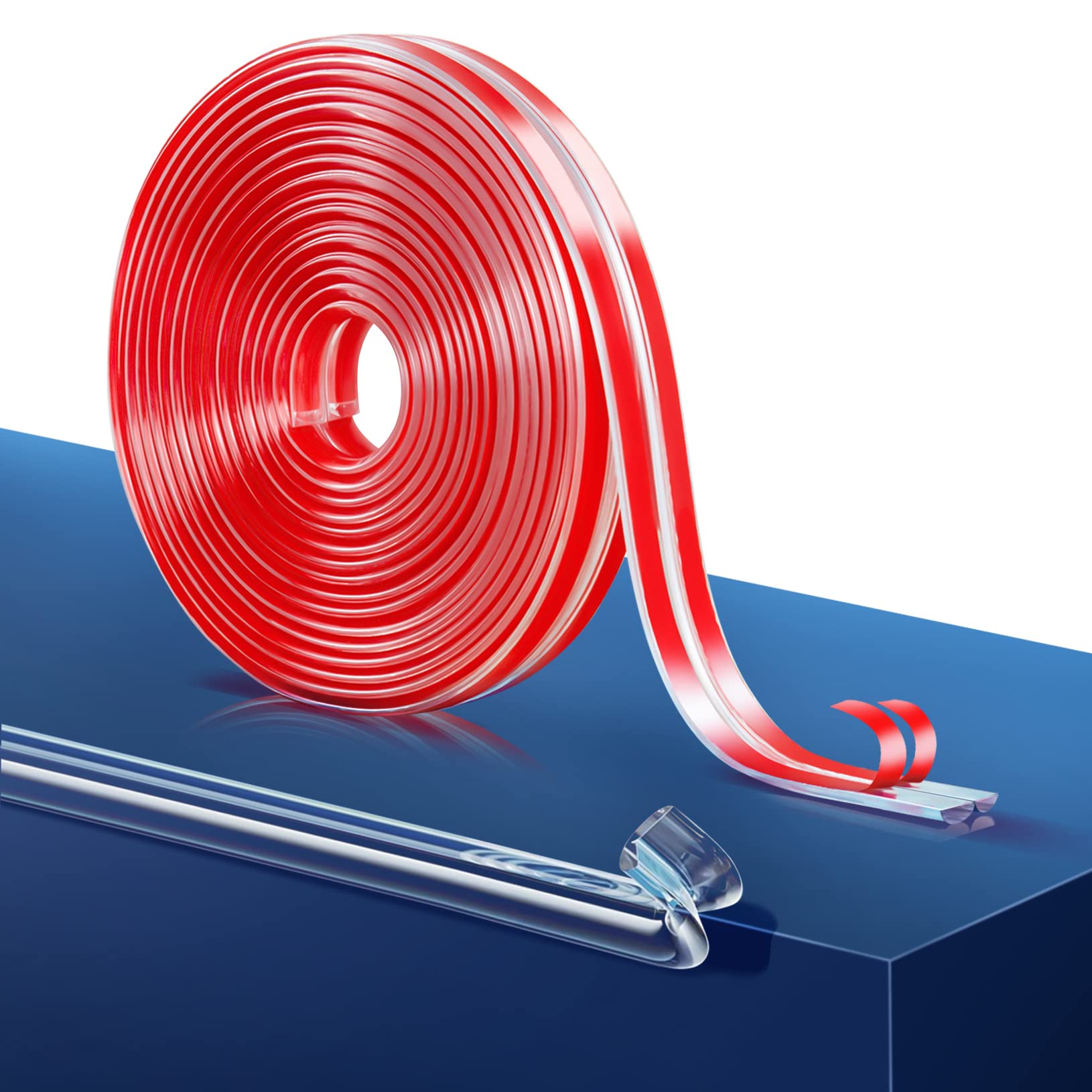 Edge Protector Strip, 5M/16.4ft Silicone Corner Protectors for Kids, Clear Safety Baby Furniture Edge Protectors for Table Cabinets Drawers cotaour