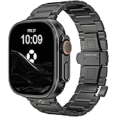 FiNESTONE CRNS03-PRO Titanium Band for Apple Watch Ultra 3/2/1 49mm & Series 11/10 46mm, Grade 5 Titanium Watch Band for Men With Secure Butterfly Clasp, Tool Free & Anti-Scratch iWatch Metal Strap