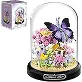 Butterfly Flowers Bouquet Building Block Set, 582 PCS Animals Flowers Botanical Collection Building Kits with Dust Cover, DIY Flower Bouquet Building Set for Home Decor, Ideas Gift for Adults Teens