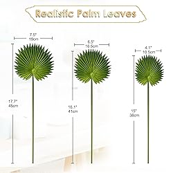 6 Pcs Pu Foam Artificial Palm Leaves Faux Palm