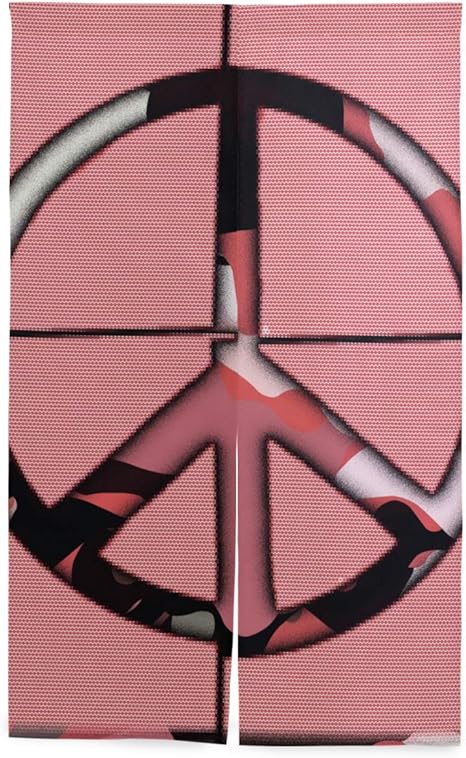 Amazon Miscery 間仕切りカーテン ピンクの抽象的なピースサインイラスト シンプルなデザインファッション 喫茶店 居酒屋 飾り仕切り付け装飾伸縮ポールを与える カーテン ブラインド オンライン通販