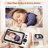 Blemil 5 Inch Split-Screen Baby Monitor 1000ft 30H Battery Night Vision Pan view 5