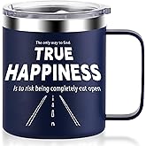 Lifeaider Birthday Gifts for Men - Inspirational Coffee Mug for Valentines Day & Fathers Day, Personalized Gifts for Him, Boyfriend, Husband, Grandkids, Dad, Grandpa, Best Friend, 14oz, Navy Blue