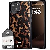 Cocomii Retangle Case for iPhone 15, Compatible with MagSafe, Chestnut Tortoiseshell