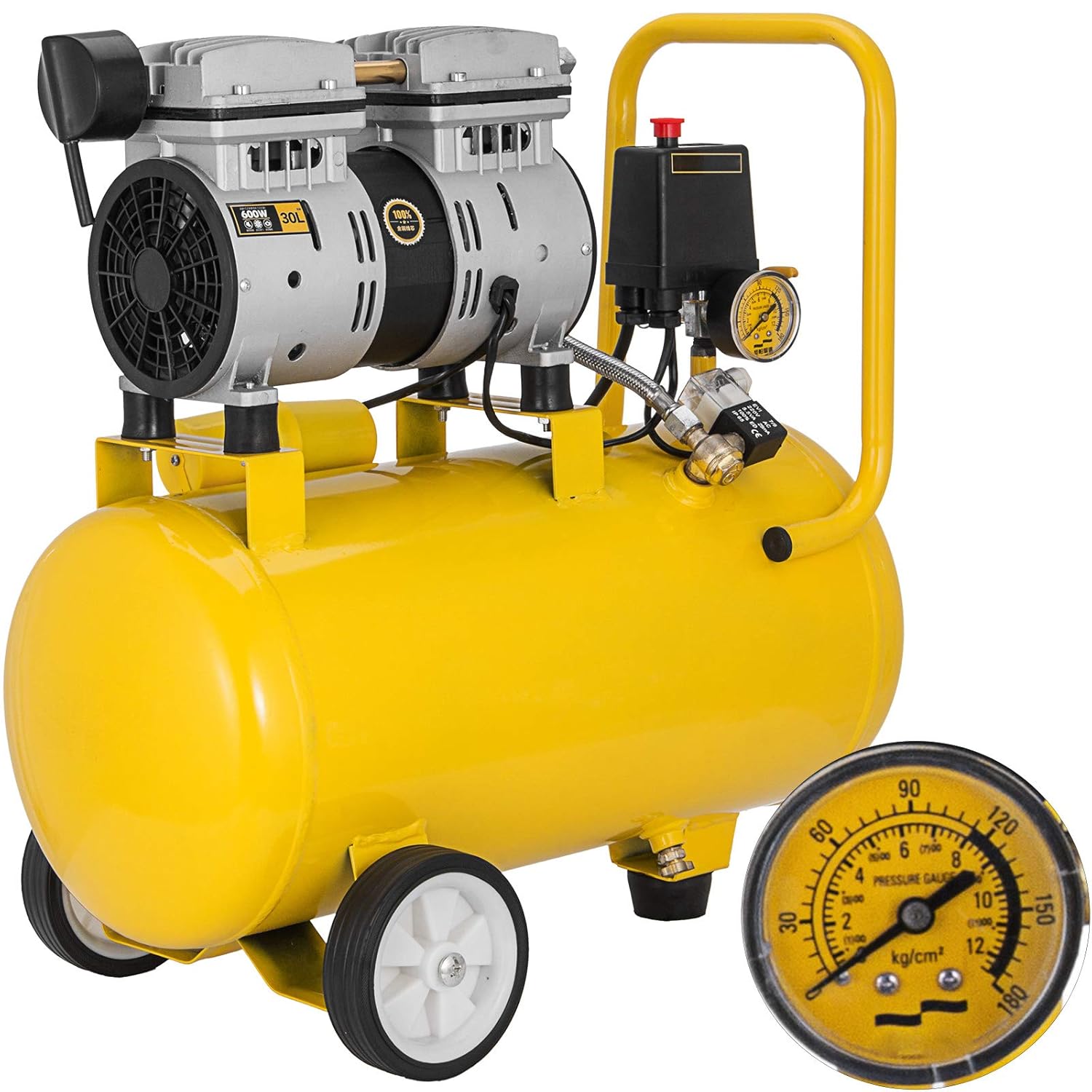 Hopopular 500W Portable Compressor 24 Litre Air Compressor Without Oil