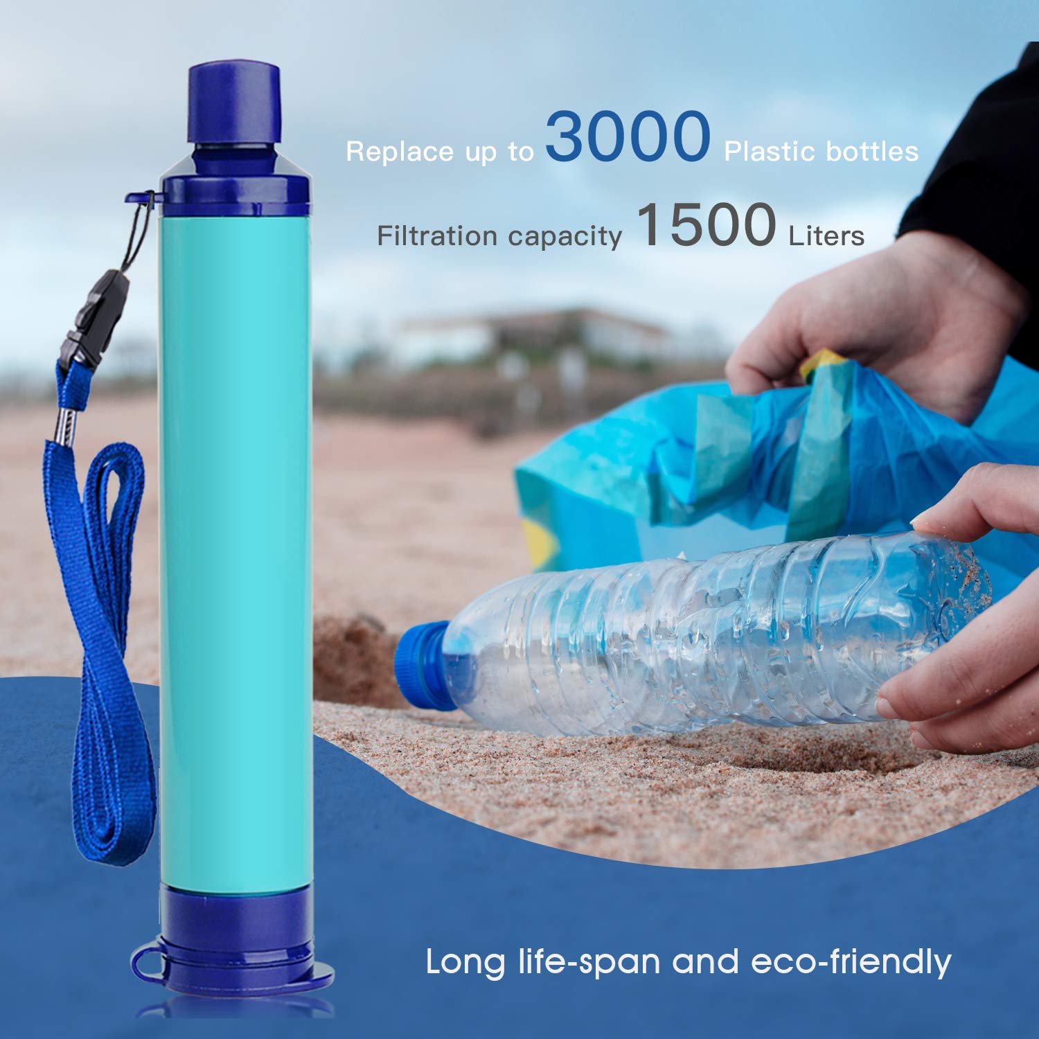 Membrane Solutions Straw Water Filter,Survival Filtration Portable Gear,Emergency Preparedness,Supply for Drinking Hiking Camping Travel Hunting Fishing Team Family Outing (6Pack): Industrial & Scientific