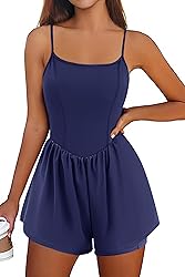 Ekouaer Womens Summer Sleeveless Workout Rompers