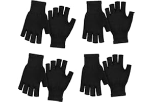 COCELERYRE 4 Pairs Warm Fingerless Gloves Winter Typing Writing Half Finger Gloves for Women Teens