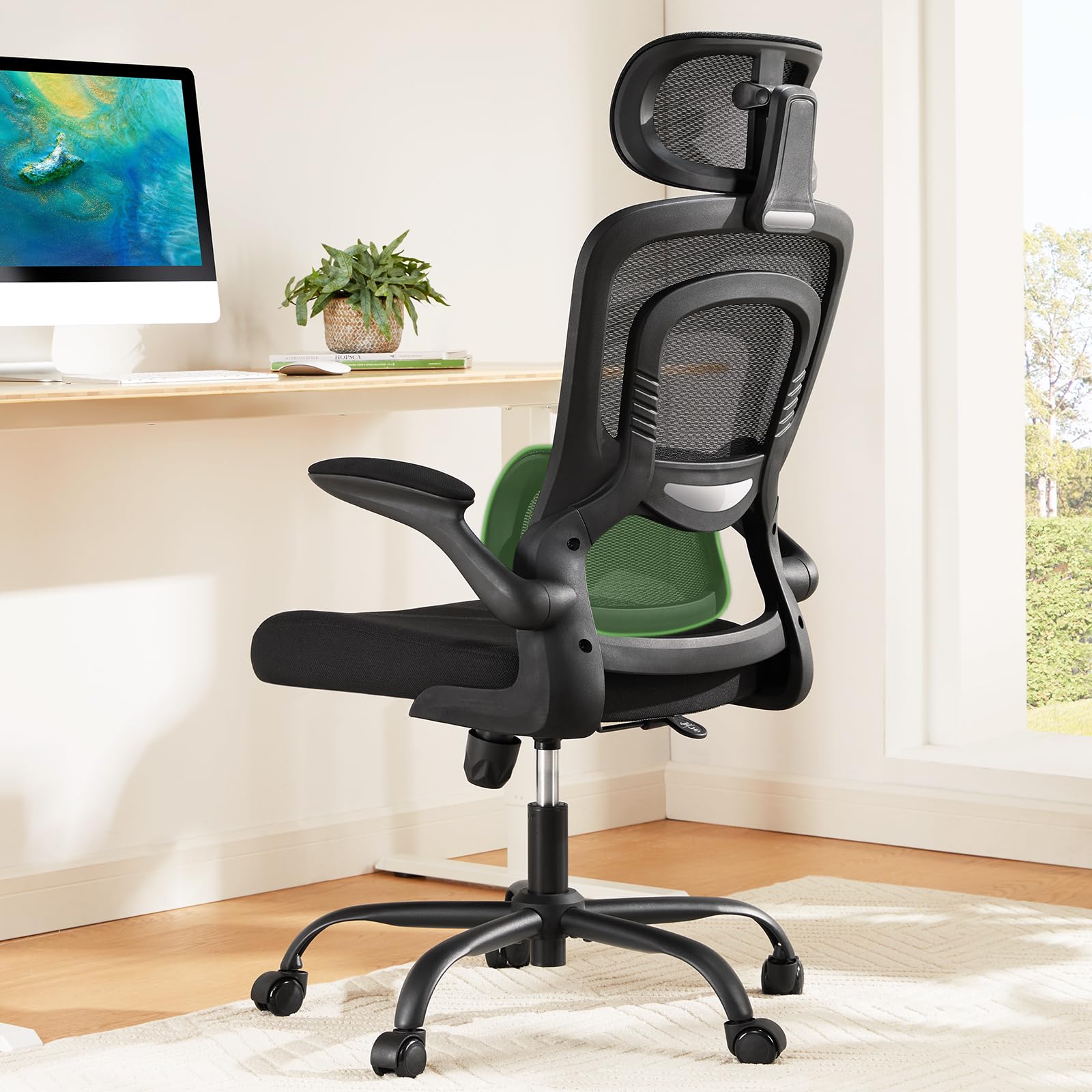Photo 1 of * PARTS ONLY*
Marsail Ergonomic Office Chair with Lumbar Support, High Back Desk Chair with 2D Headrest & Flip-Up Armrests Gaming Computer Task Chair Tilt Function Black