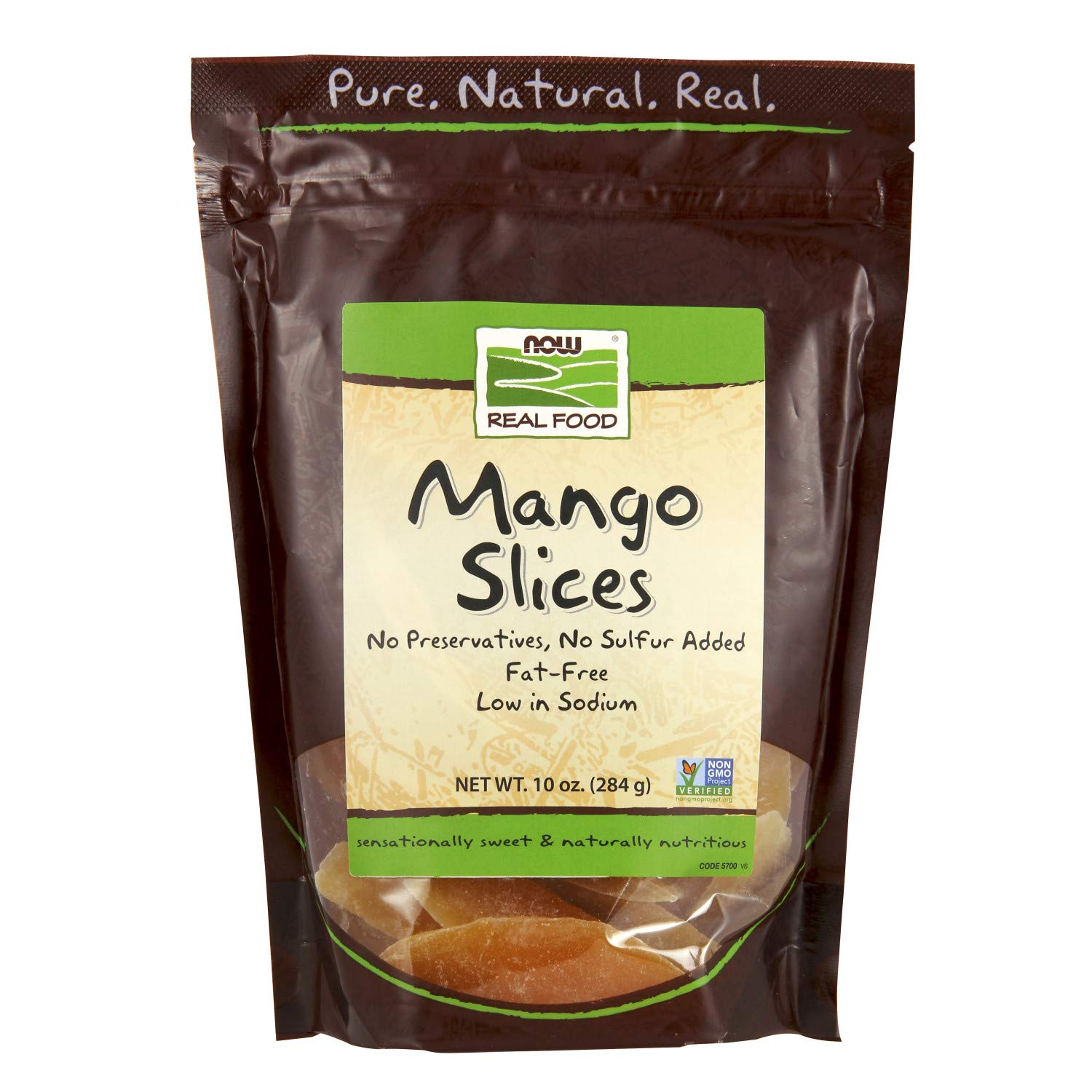 NOW Foods, Mango Slices, No Preservatives or Added Sulfur, Fat-Free and Low-Sodium, 10-Ounce