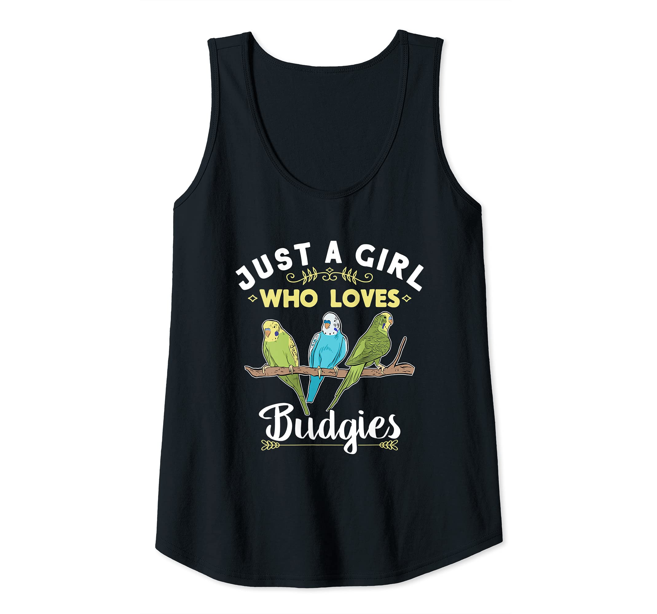 Womens Just A Girl Who Loves Budgies Parakeet Pet Birds Budgie Tank Top